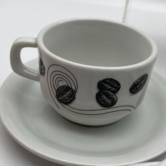 Art Deco inspired espresso cup and saucer set of 4 Flapper demitasse Brazil - Picture 6 of 10